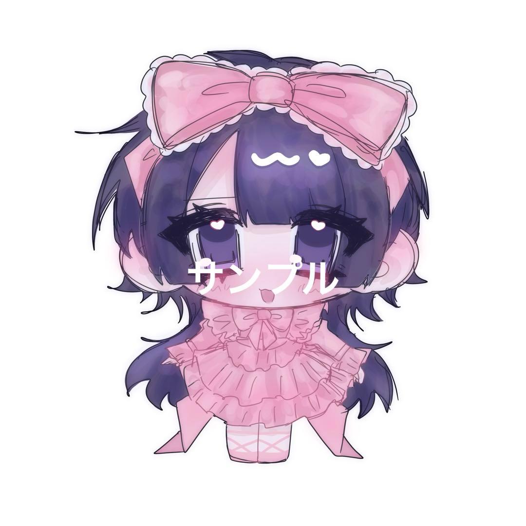 停止中♡証明写真風＋全身SD 夢絵 イラストオーダー ポストカード 色紙