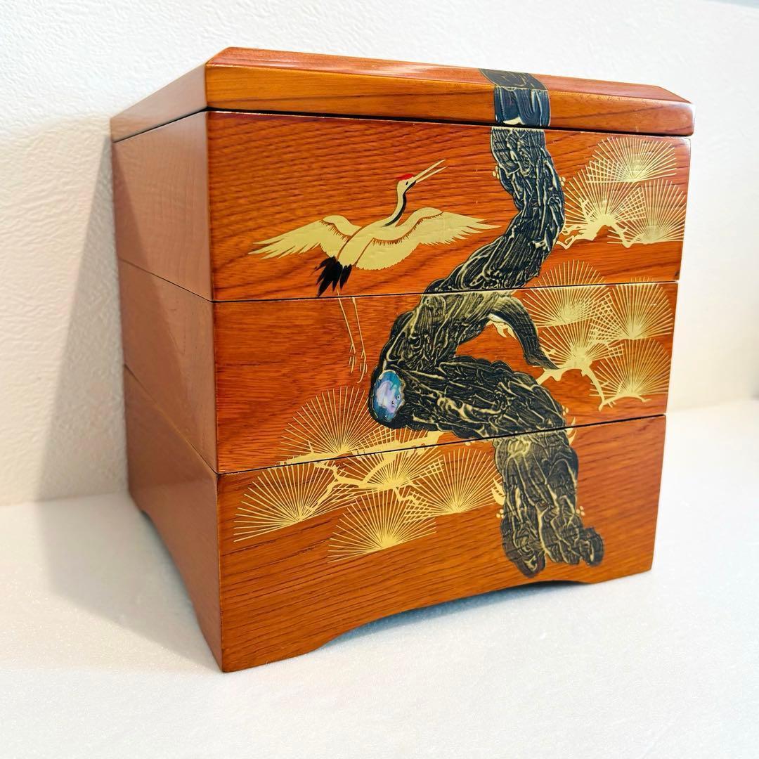 ⭐️ 天然木漆器 松鶴蒔絵 三段重 美品 ⭐️ - メルカリ