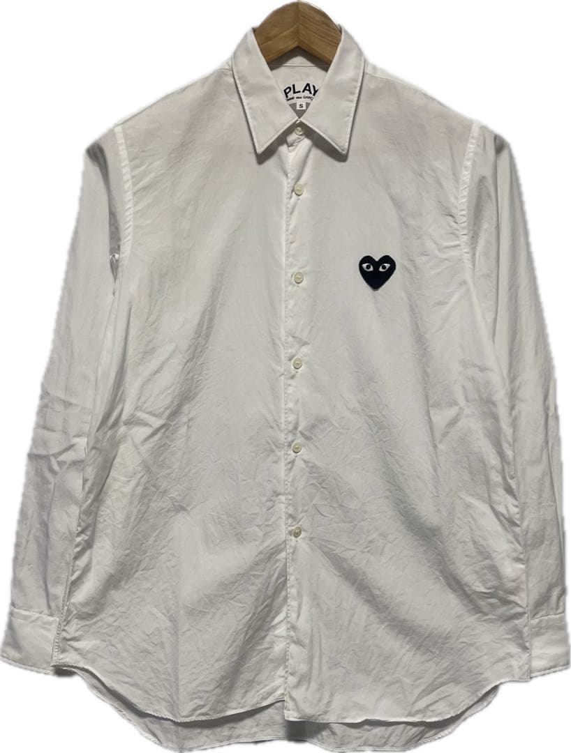 PLAY COMME des GARCONS 白シャツ　S ハートワッペン