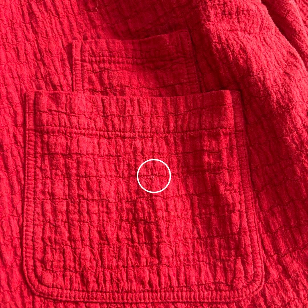 ヤッコマリカルド 赤 タック シャツジャケットFREE - メルカリ