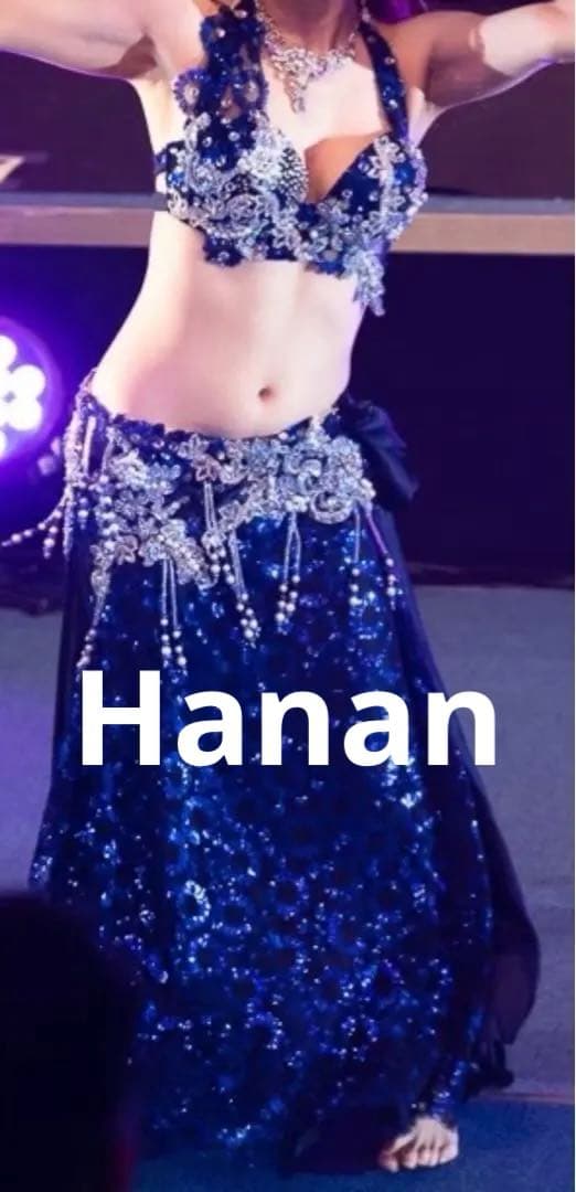 Hanan ベリーダンス　ブラスカートセット　紺色 ベリーダンス衣装 2カラー ブラ スカート2点セット XDD 001