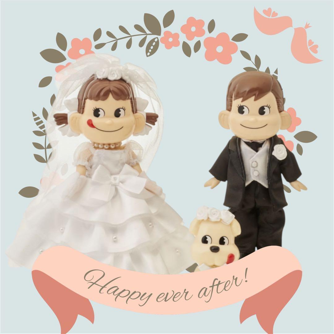 【2/8までセール期間中】【美品 】ペコちゃん ウェディングペコポコ&ドッグ人形