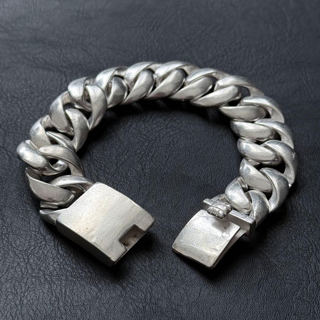 シルバー925刻印あり 極太 喜平チェーン ブレスレット vintage