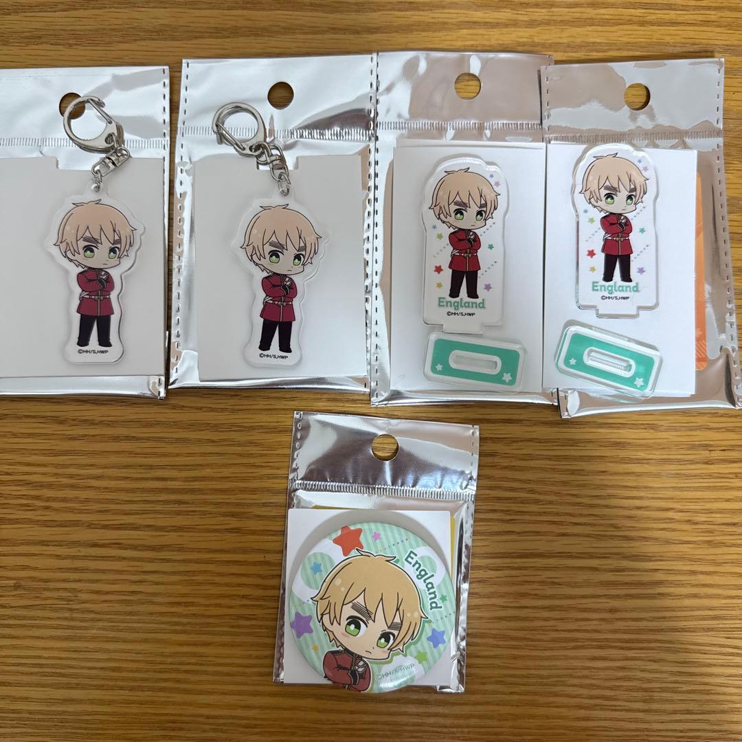 【新品未使用】ヘタリア イギリス アクキー アクスタ 缶バッジ 5点セット