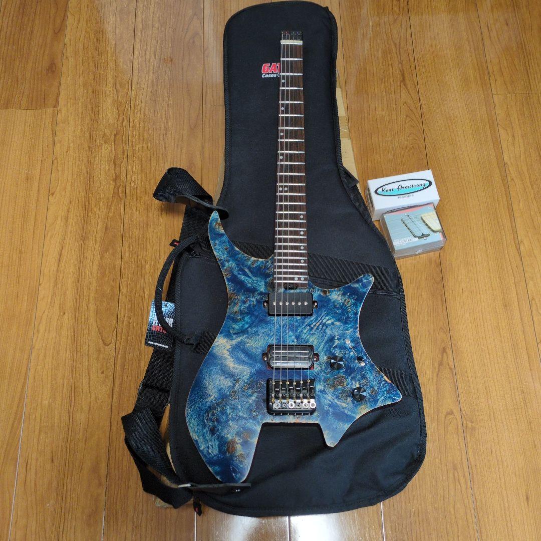 EART エレキギター ヘッドレス　青