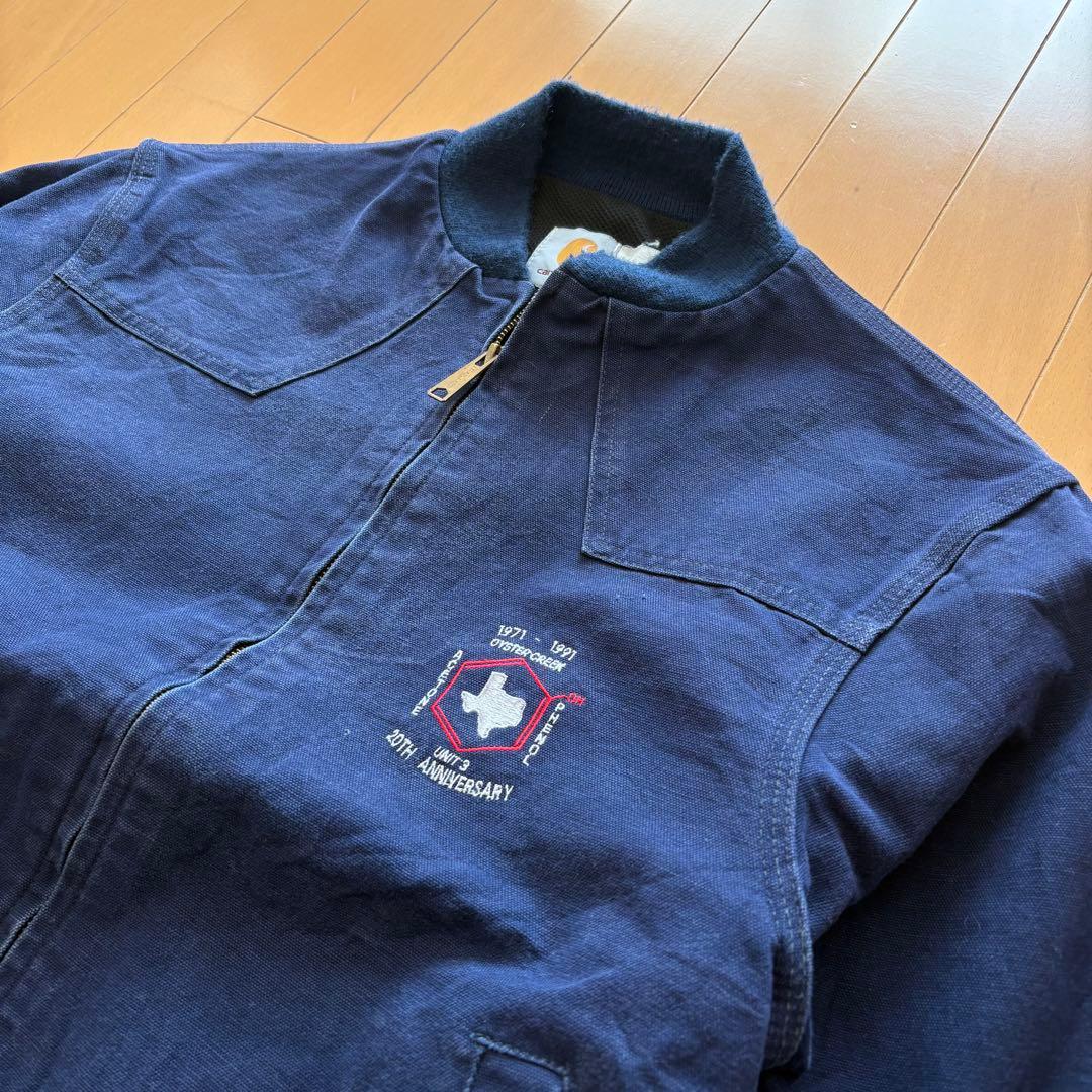 美品◎カーハート 80s サンタフェ 襟なし ネイビー M USA 100周年