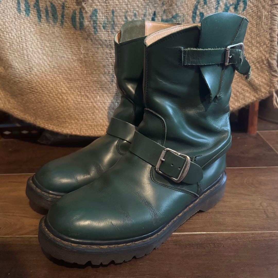 イングランド製 ドクターマーチン エンジニアブーツ緑 UK5 希少