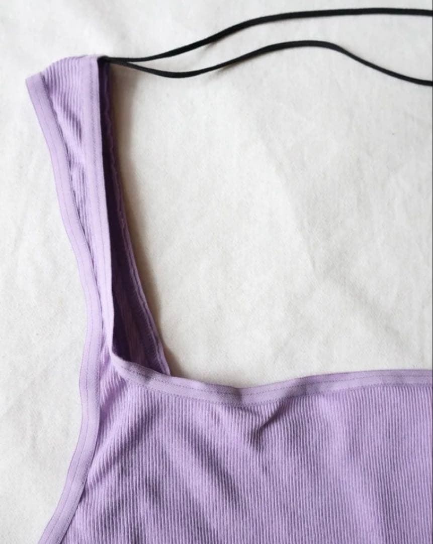 OVERNEATH RIB TOP LAVENDER