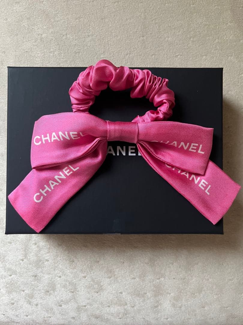 CHANEL シャネル シュシュ リボン ヘアアクセサリー ピンク