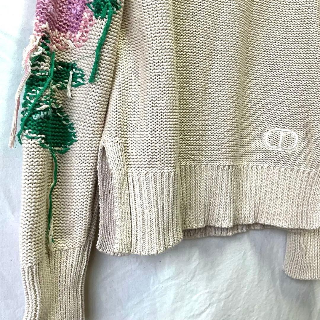 美品 TWINSET コットン ニット セーター 47,000円 花柄 ベージュ