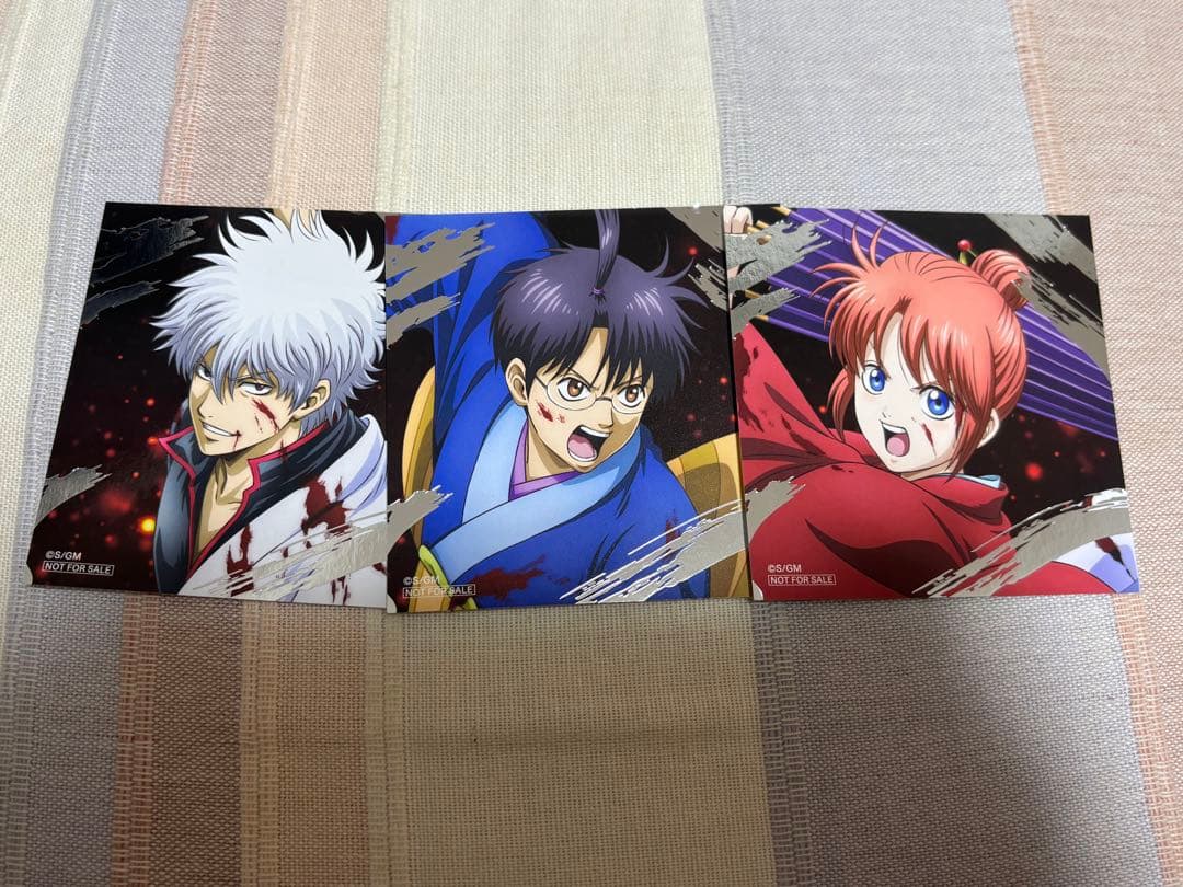 銀魂 アニメイト特典 箔押しスクエアカード 坂田銀時、神楽、志村新八