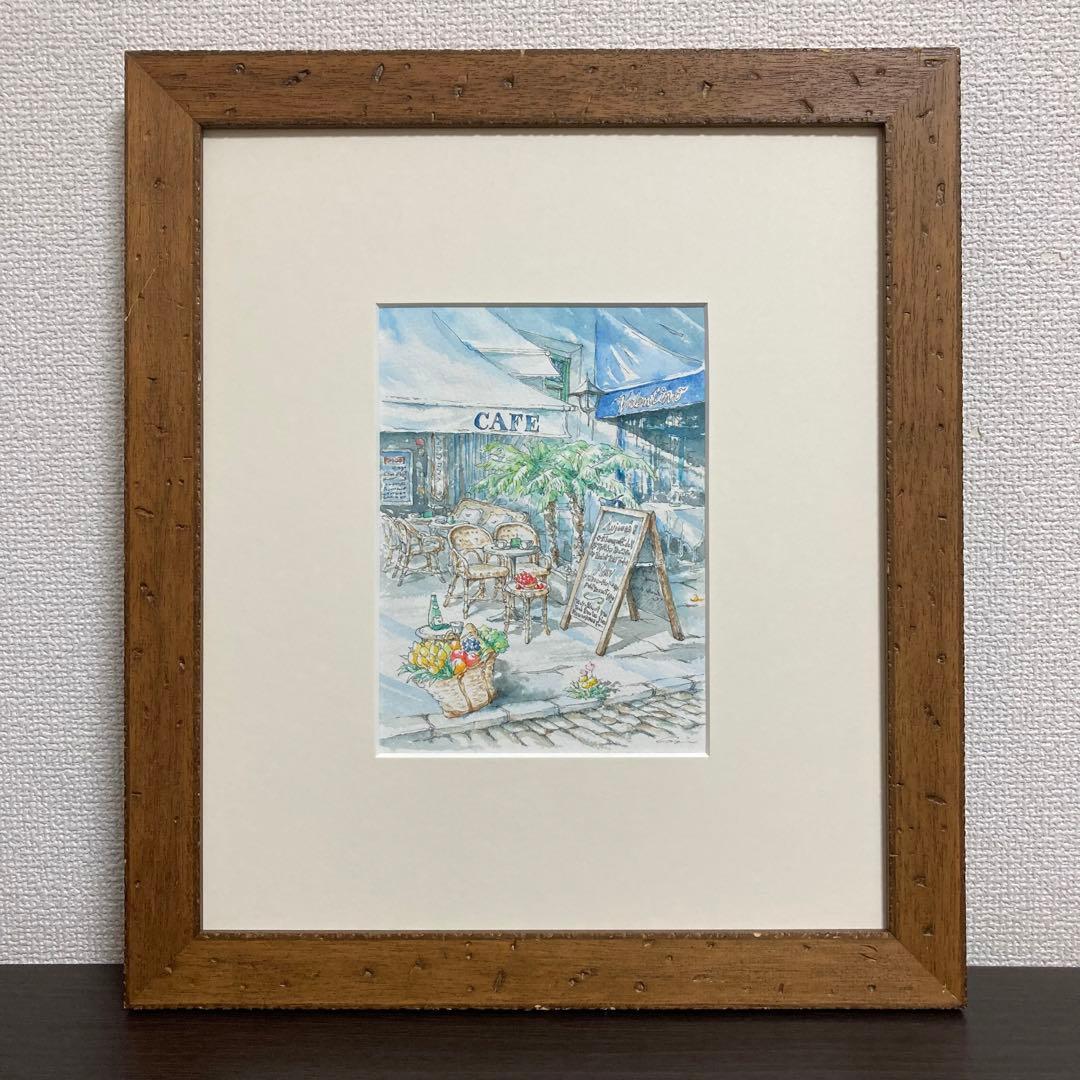 【真作】内田新哉「VALENTINO」水彩原画 直筆サイン 裏書き有り 絵画