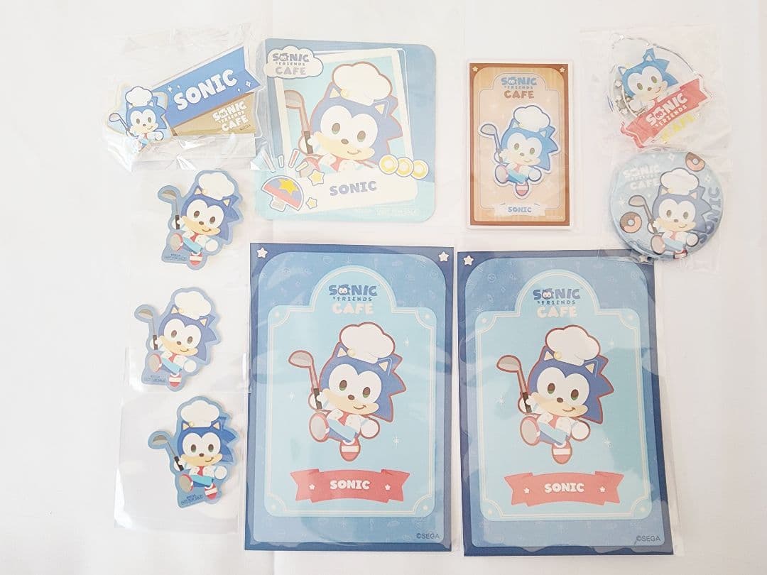 ソニックフレンズカフェ ポストカード 缶バッジカード ステッカー ソニックセット