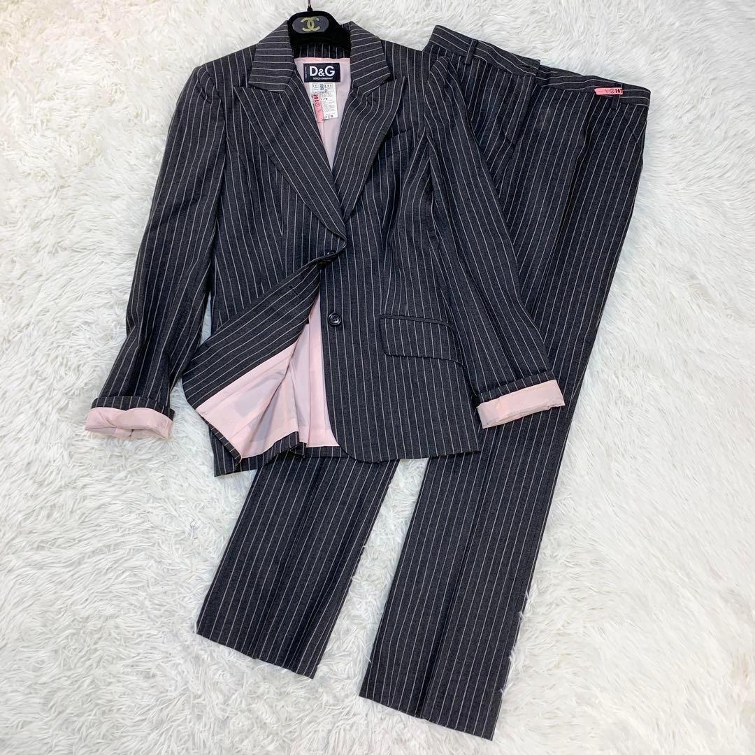 D&G ディーアンドジー ウール混 ピンストライプ セットアップ 正規品認証