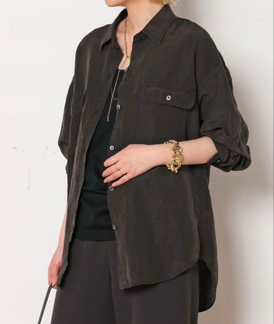 【SALE】完売品AP STUDIO ドゥーズィエムクラス キュプラリネンシャツ