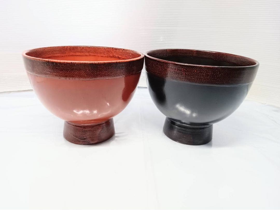 【ルイ】伝統工芸品 漆器 高台 高足 盛り 鉢 麺鉢 汁椀 お椀 丼 2客 京椀 桜 5.0 特大 木製 漆塗り 大椀・麺鉢・丼鉢 漆器の井助