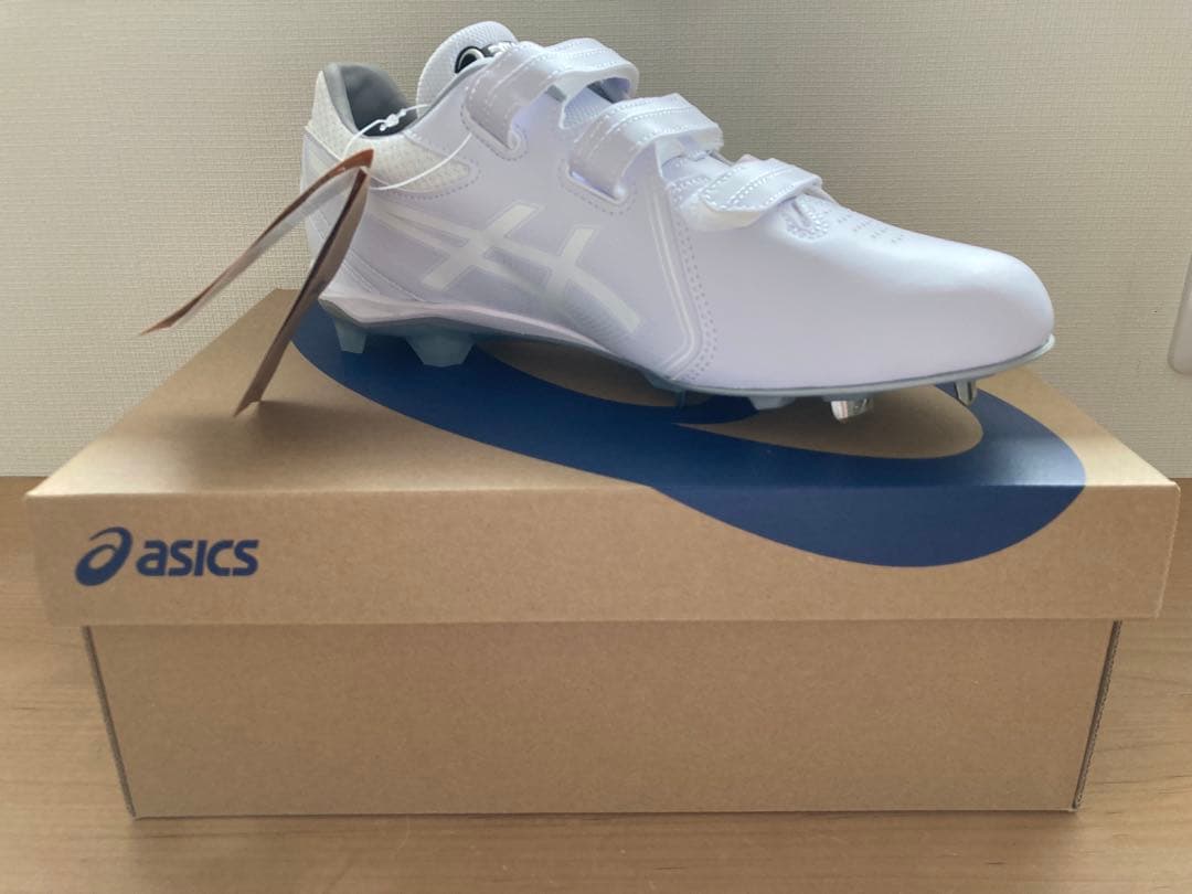 asics NEOCONNECT MG ホワイト スパイクシューズ ベルクロ