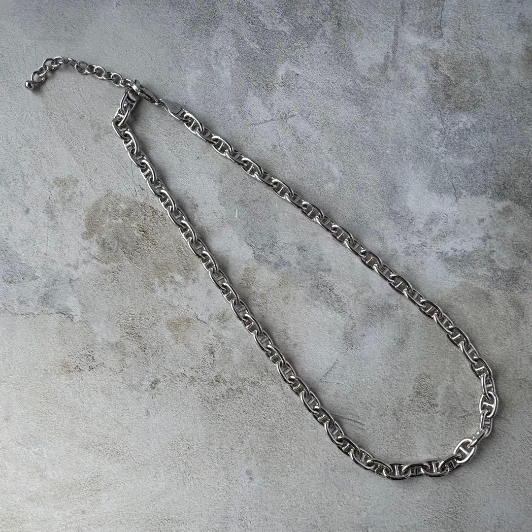 ヴィンテージ アンカーリンクチェーンネックレス シルバー925