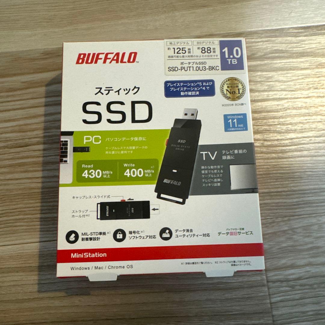 【新品・未開封】BUFFALO SSD-PUT1.0U3-BKC 1TB