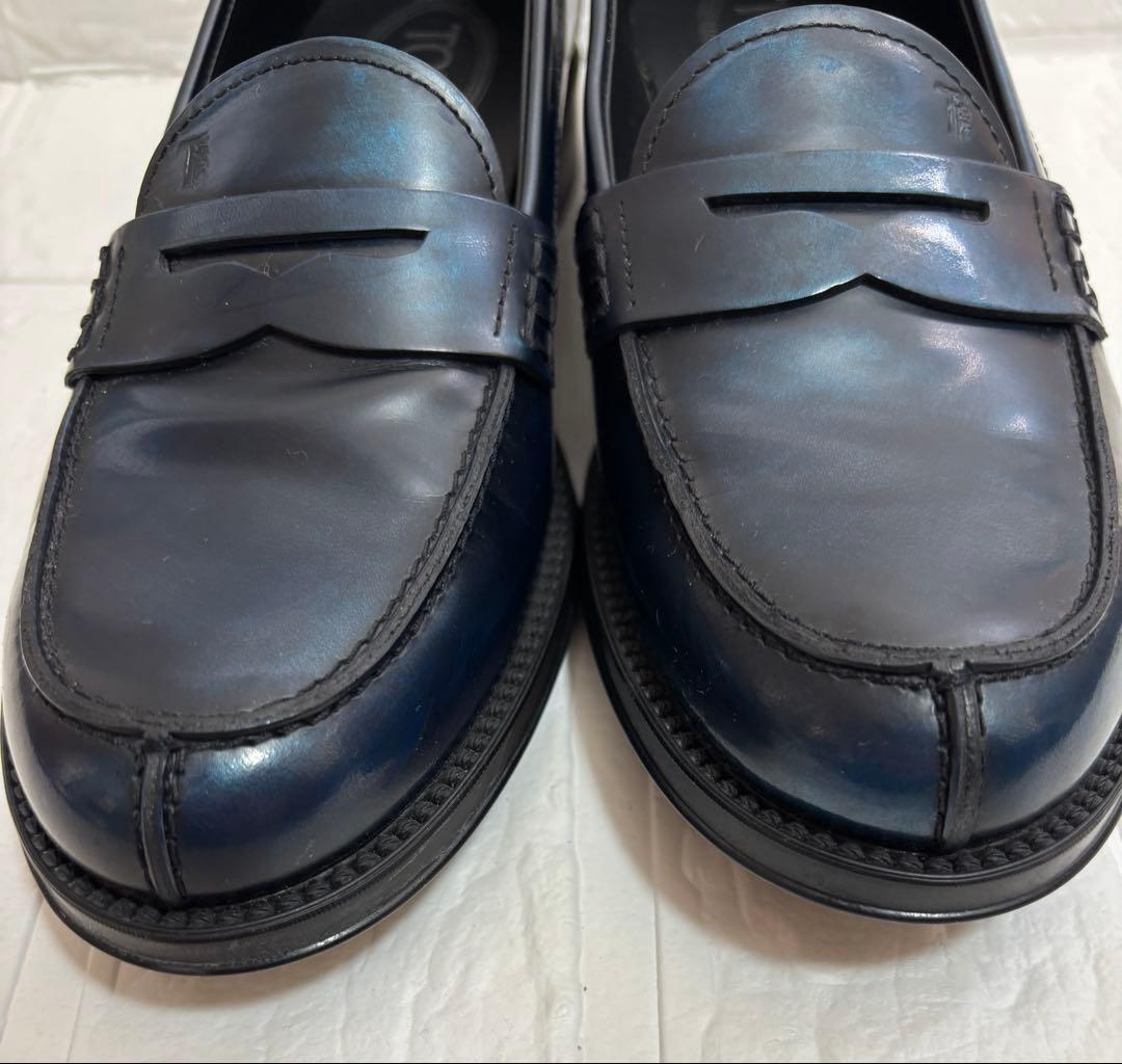 ほぼ未使用TOD'S ダークネイビー レザー ローファー36サイズ jp23