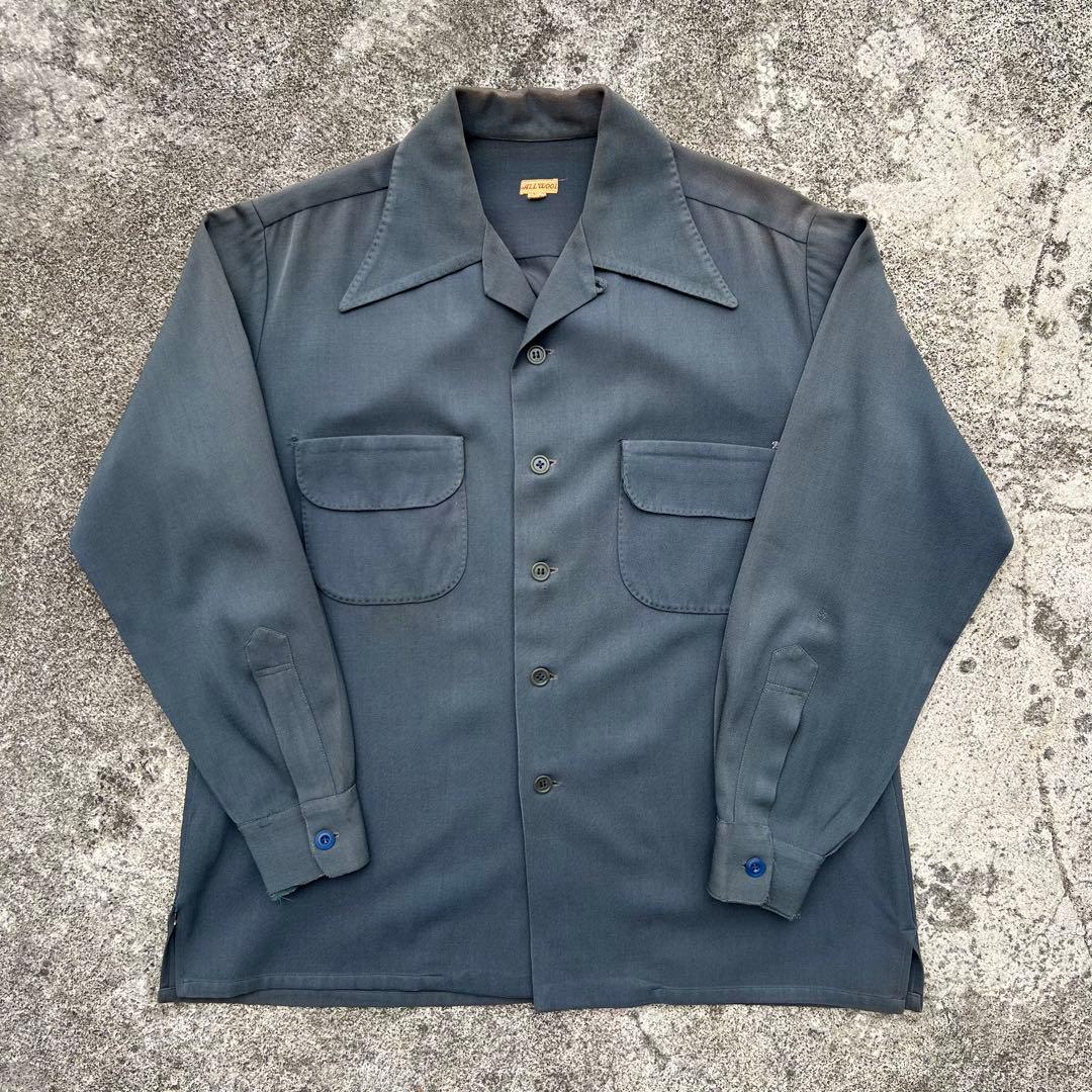 トップス 40s Black Wool Loop Color Shirt TOWNCRAFT / 50S BLACK LOOP COLLAR SHIRT -LIGHT COTTON NEL-