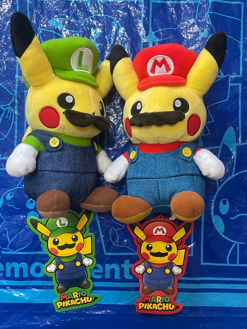 ぬいぐるみ　マリオ　ルイージ　ポケモンセンター　キョウト　セット　ピカチュウ