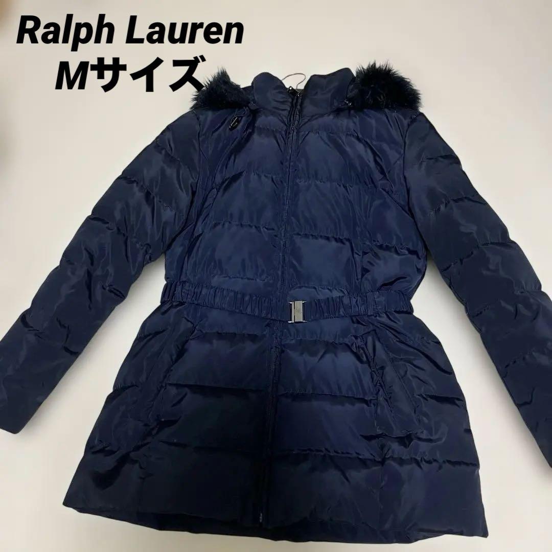 Ralph Lauren ダウンジャケット ネイビー ファー ベルト付き