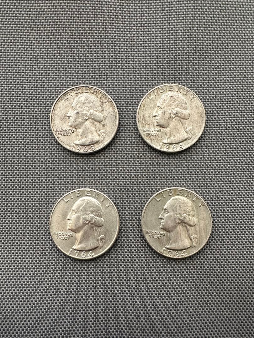 ❁*m様 25セント　旧硬貨　銀貨　4枚