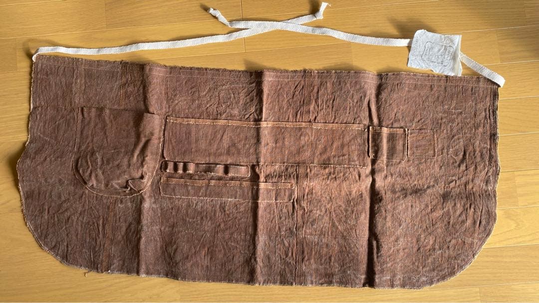 富澤恭子　柿渋染め　エプロン　タブリエ　未使用　希少品