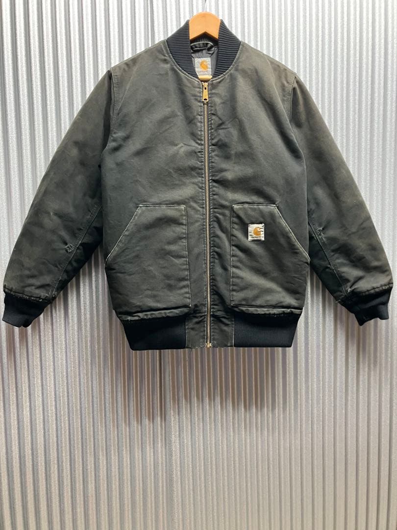 carharttダックジャケットM黒フェードボンバージャケット中綿キルティング