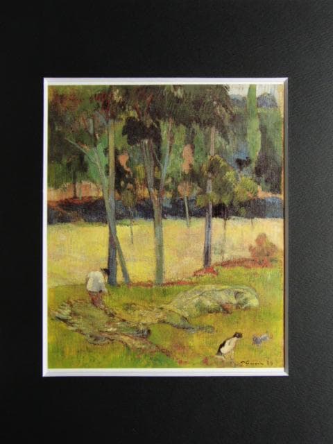 ポール・ゴーギャン、乾草、希少な画集より、高級新品額・額装付、状態