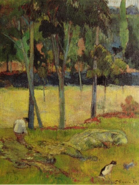 ポール・ゴーギャン、乾草、希少な画集より、高級新品額・額装付、状態