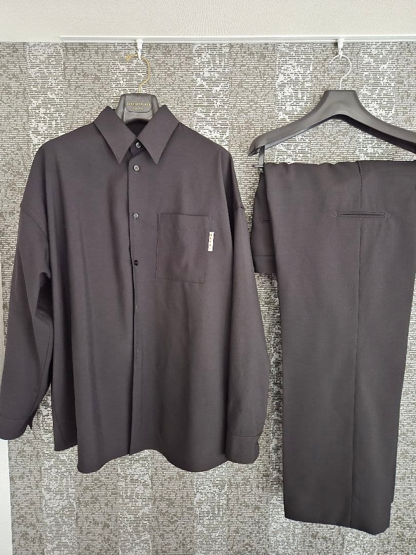 MARNI トロピカルウール　セットアップ　ブラック　48　シャツ　パンツ