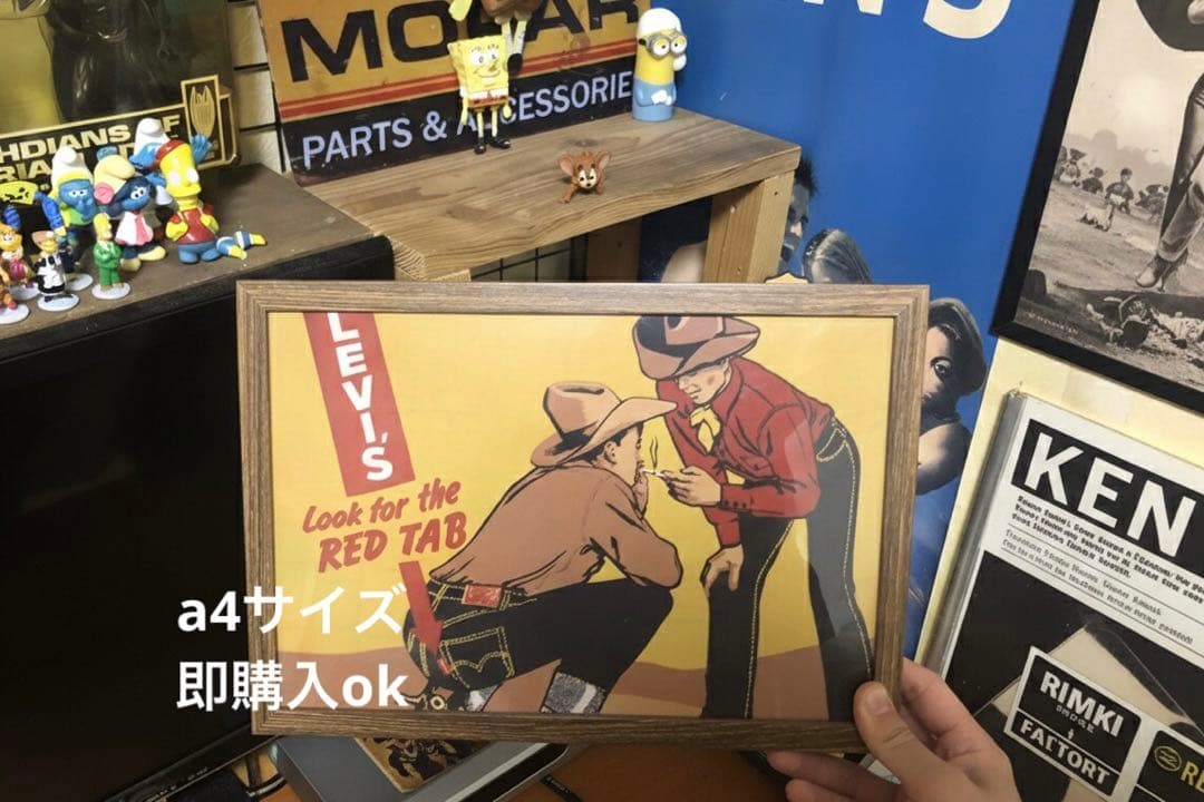 希少】Levi's（リーバイス）ヴィンテージ風 ポスター 額装済み - メルカリ