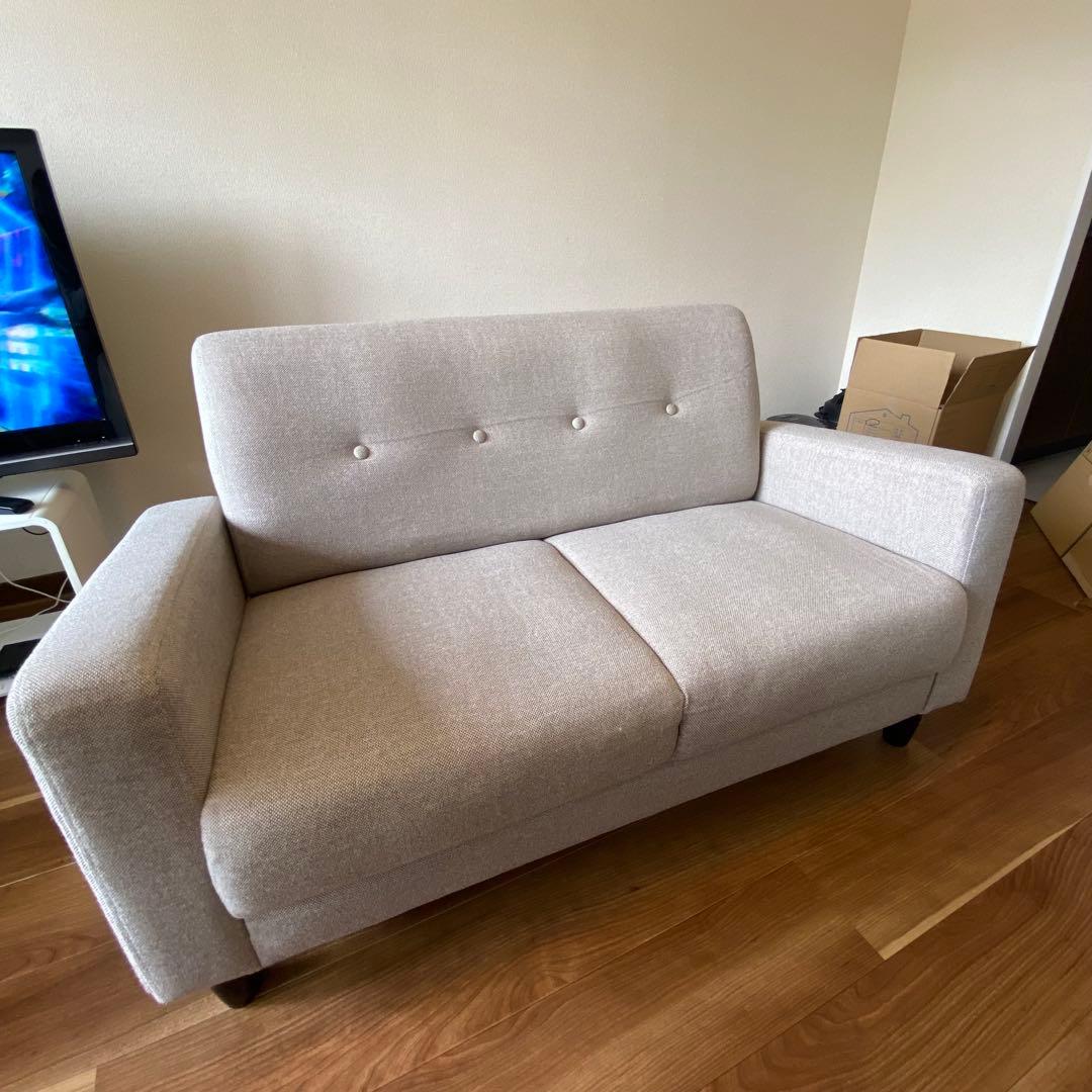 【美品】 belle maison ベージュ 2人掛けソファ