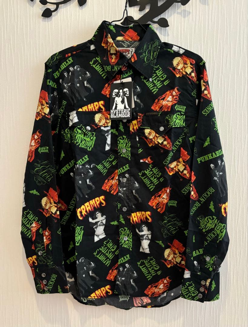 新品未使用　ヒステリックグラマー　ザクランプス　ウエスタン　シャツ　総柄