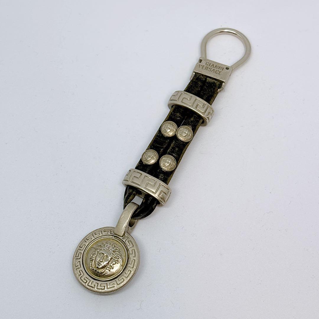 【希少品】ジャンニ ヴェルサーチ レザー キーホルダー キーリング ブラック