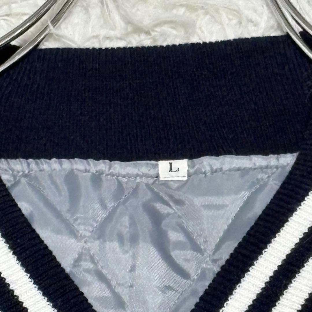 プリンス商会 55周年モデル スカジャン L ネイビー系×シルバー 刺繍