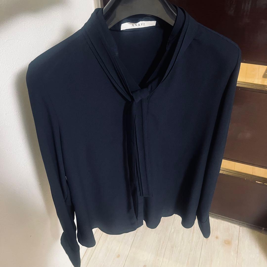 新品☆ ANAYI ジョーゼットボウタイブラウス/セオリー、23区、ロペ
