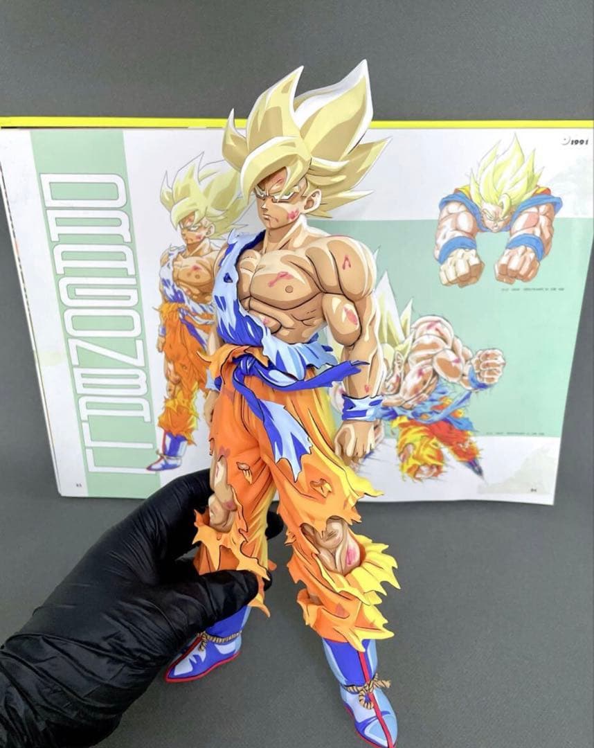 ドラゴンボールフィギュア 伝説の超サイヤ 人孫悟空 リペイント二次元彩色