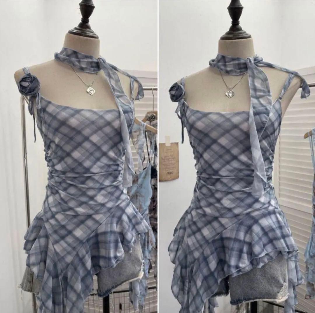 ⭐︎新品y2k フェアリー グランジ 平成ギャル フリルキャミトップス