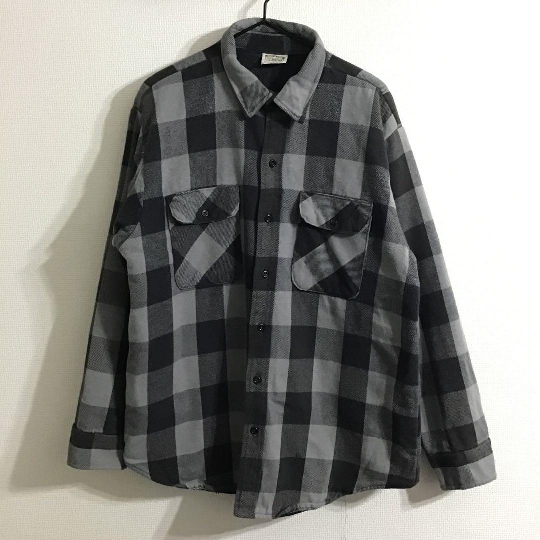90s FIVE BROTHER ネルシャツ ブロックチェックキルティング