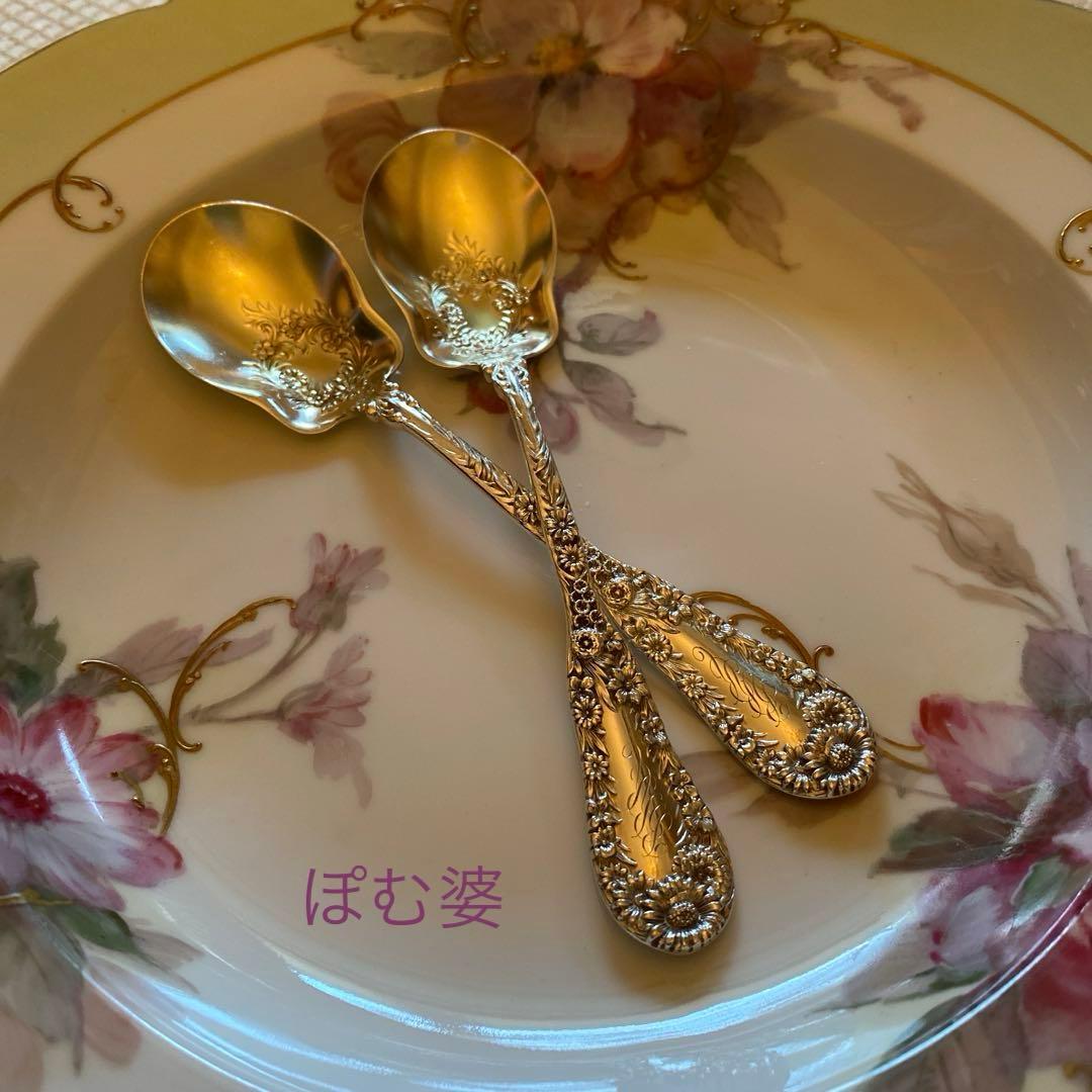 【米国／ドミニク＆ハフ】純銀 スターリングシルバー／アイスクリームスプーン ２本