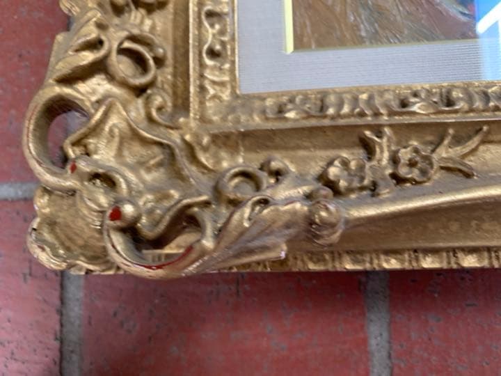 値下げしました！油彩画　岡村紀子作　サインあり　額装