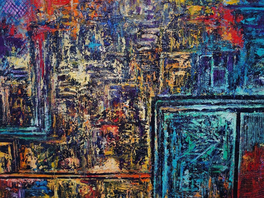 油絵 工場の灯り Ⅰ