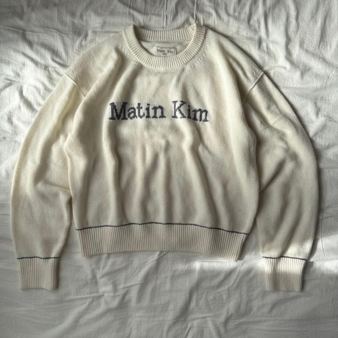 Matin Kim COLOR TRIM LINE LOGO PULLOVER