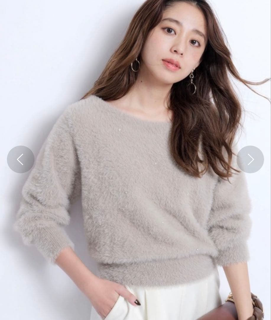 新品タグ付 ジャスグリッティー ビジュードットフラッフィーニット セーター