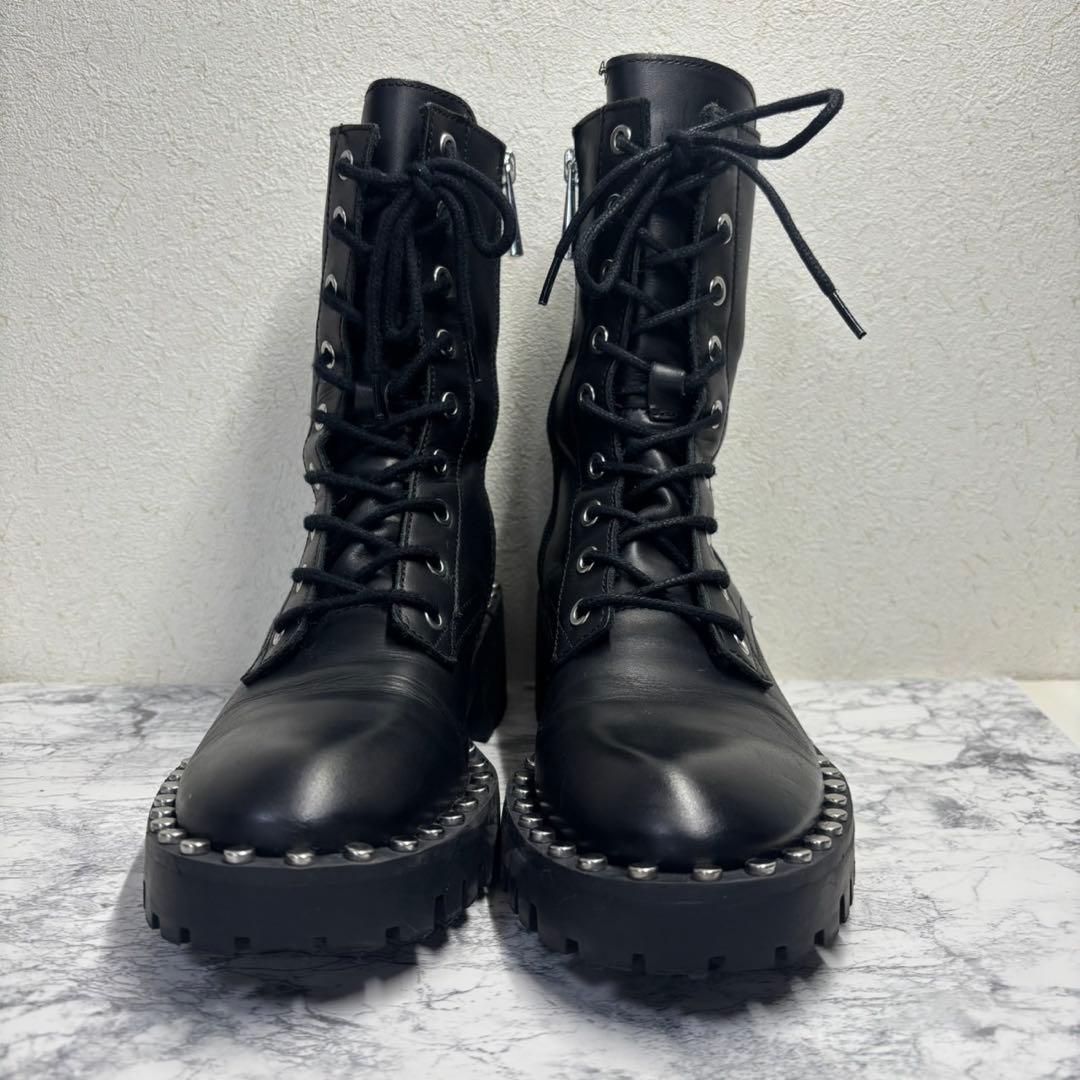 ZARA ザラ トラックソール サイドジップブーツ スタッズ レースアップ