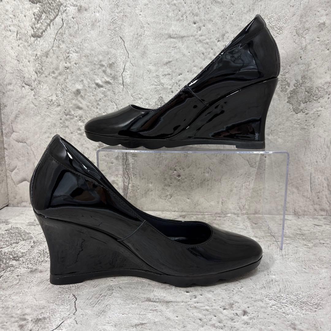 【美品】HILLS AVENUE エナメル ウェッジパンプス 23.5 日本製
