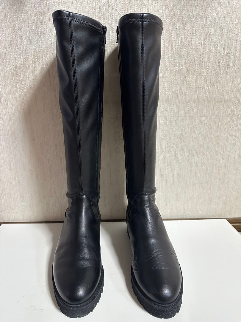 DIANA ロングブーツ レザーブーツ ブラック 黒 24cm